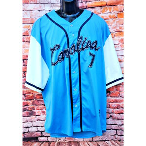 Raw Blue Classics Mens Embroidered Carolina Baseball Jersey